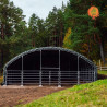 Weidezelt PVC Stahl Runddach Koppel – 12,2 × 12,2 m mit Gittertor
