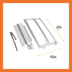 Fenster automatisch Gewächshaus Polycarbonat Stahl Satteldach Bernstein