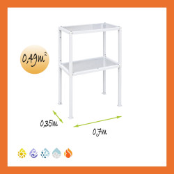 Maßbild Regal Gewächshaus Polycarbonat PVC Satteldach Jade