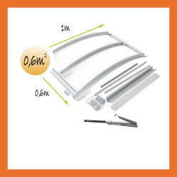 Maßbild Fenster automatisch Gewächshaus Polycarbonat Stahl Spitzdach Firn