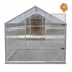 Foliengewächshaus Polycarbon Aluminium Vorderansicht