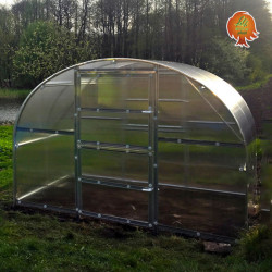 Gewächshaus Polycarbonat Stahl Runddach 3x6