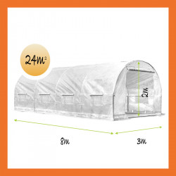 Maßangaben Gewächshaus 24m2 weiss