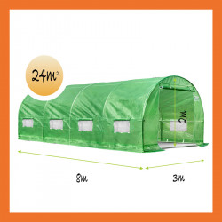 Maßangaben Gewächshaus 24m2 grün