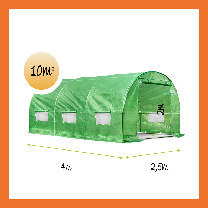Maßangaben Gewächshaus 10m2 grün