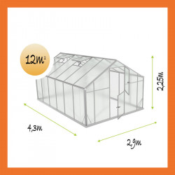Foliengewächshaus Polycarbon Aluminium 12m2 Übersicht