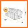 Foliengewächshaus Polycarbon Aluminium 7m2 Übersicht