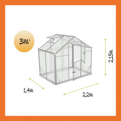 Foliengewächshaus Polycarbon Aluminium 3m2 Übersicht