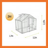 Foliengewächshaus Polycarbon Aluminium 3m2 Übersicht