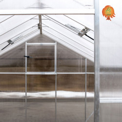 Gewächshaus Polycarbonat Aluminium Satteldach 2,9x1,4