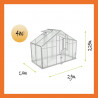Foliengewächshaus Polycarbon Aluminium 4m2 Übersicht
