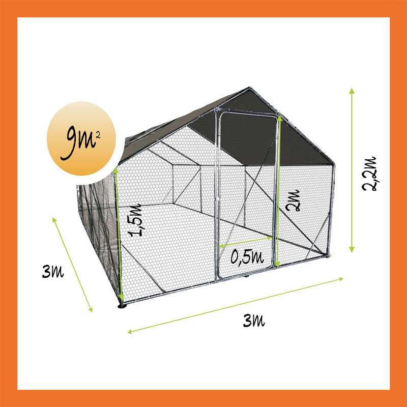 Hühnerstall Hasenstall Gehege 9m2 Übersicht
