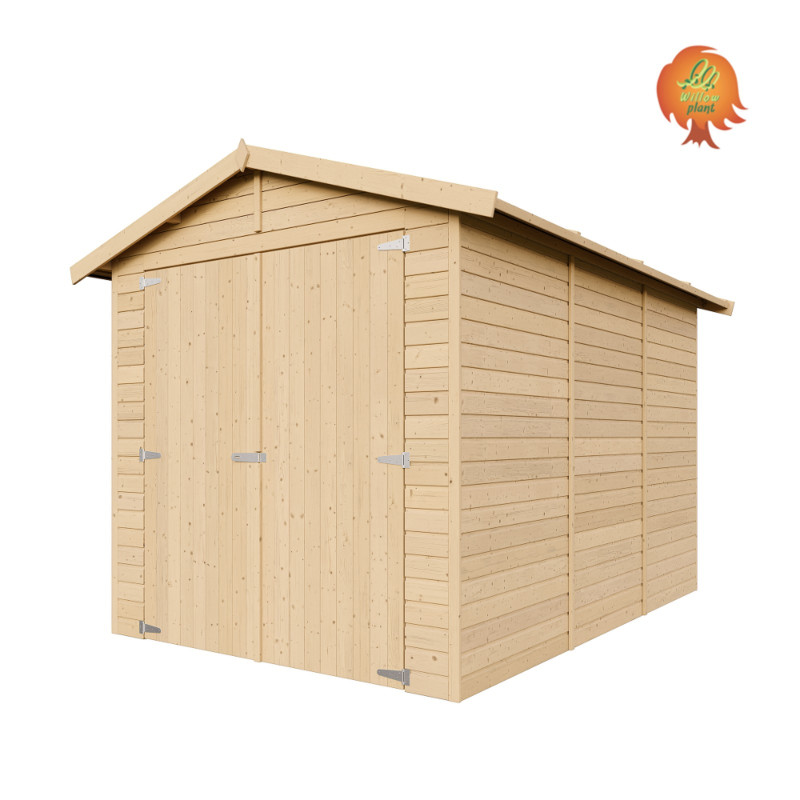 Garage Holz Satteldach Radstube — Untergrund, Boden und Dacheindeckung