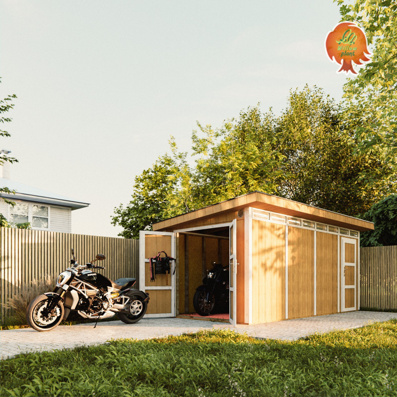 Garage Holz Pultdach Standgas — Boden inklusive — ein Posten im Preisvergleich