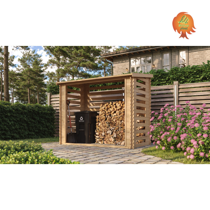 Holzlager Holz Pultdach Glutrand — Überblattet gebaut, 19 mm stark