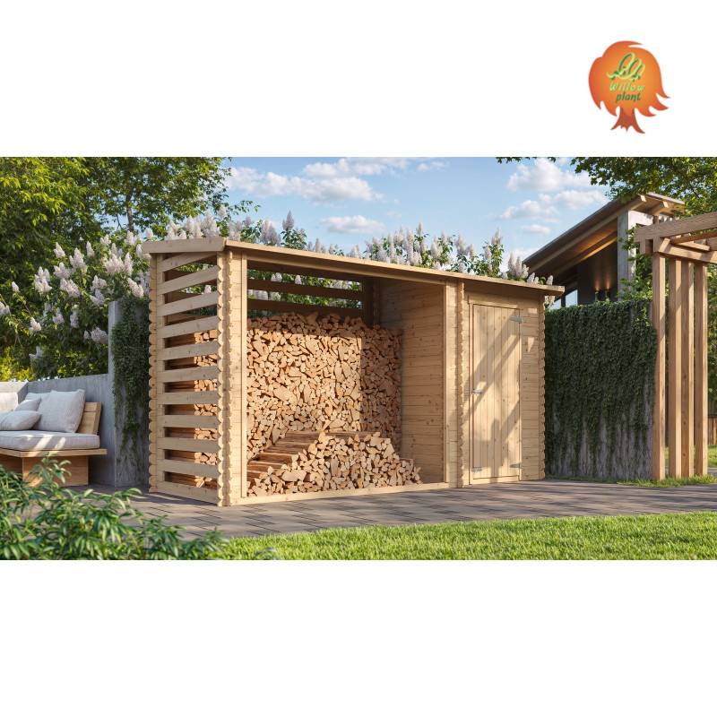 Holzlager Holz Pultdach Doppelfach — Massivholz statt Blech