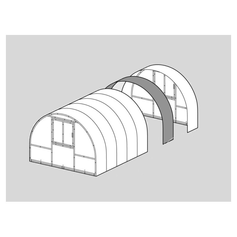 Verlängerungsmodul Gewächshaus Polycarbonat Stahl Runddach Jaspis – Aufbau und Inhalt