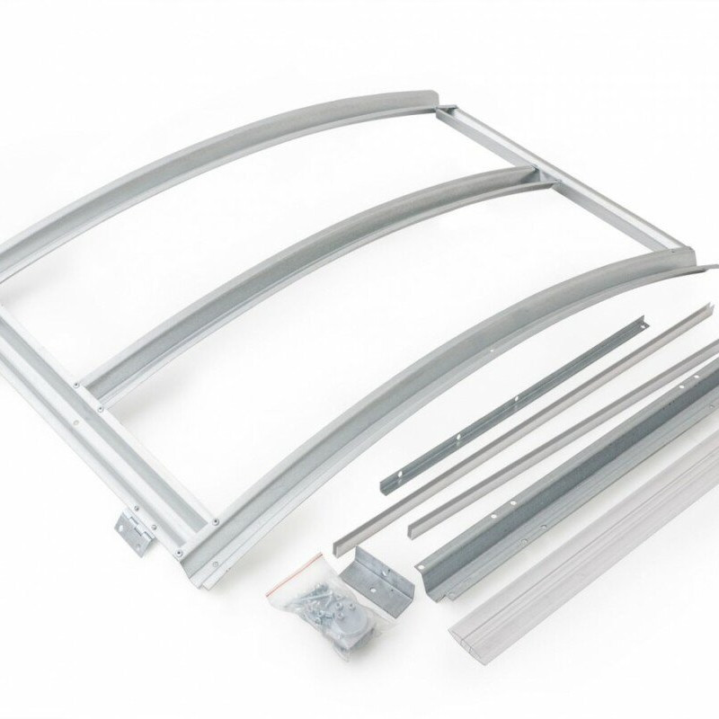 Dachluke manuell Gewächshaus Polycarbonat Stahl Runddach Turmalin – Ausführung
