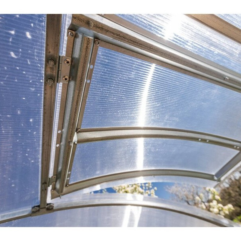 Dachluke automatisch Gewächshaus Polycarbonat Stahl Runddach Jaspis – Passend für