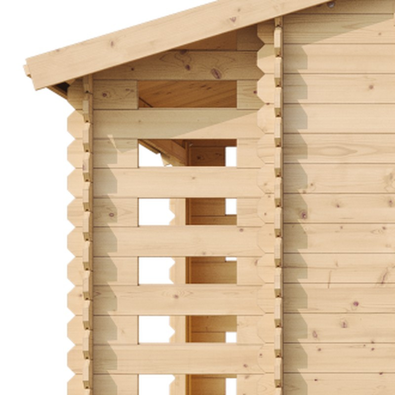 Gartenschuppen Scheitstube – 19 mm Blockbohlen aus Kiefer und Fichte