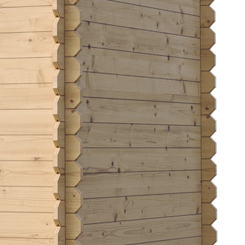 Gartenschuppen Pultdach Vierkant – Blockbohlen aus nordischer Kiefer und Fichte