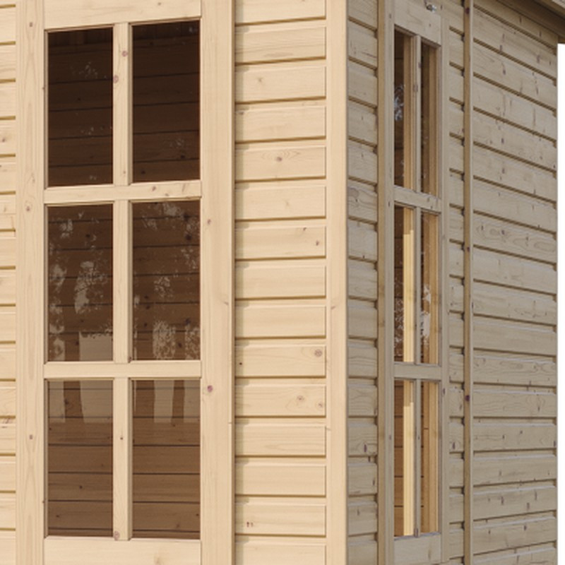 Gartenhaus Holz Elfenatelier – 17 mm Bretter als vormontierte Paneele